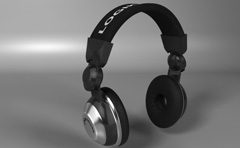 3d model of a pair of headphones created for an advert.